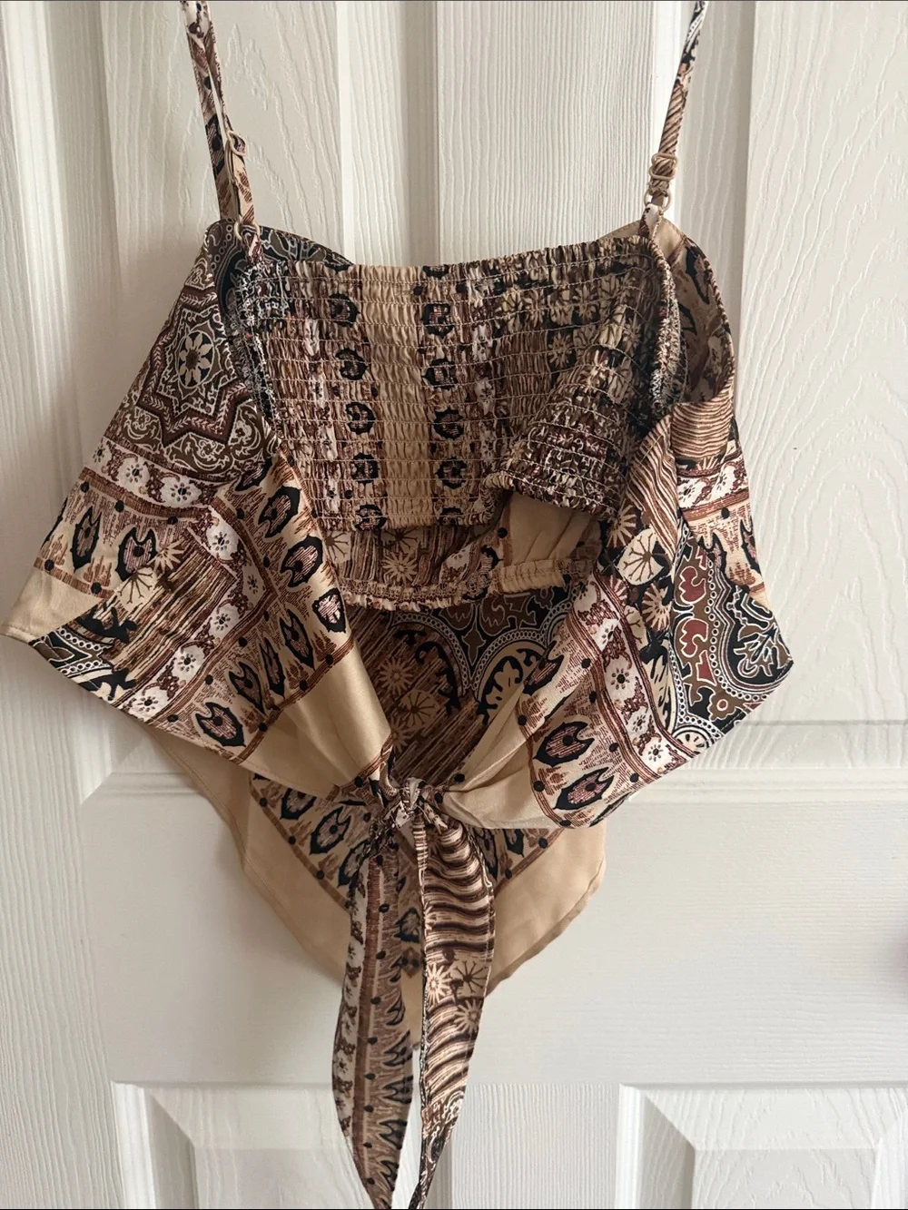 Thirty/Thirty Beige Paisley Bandana Tank Top
